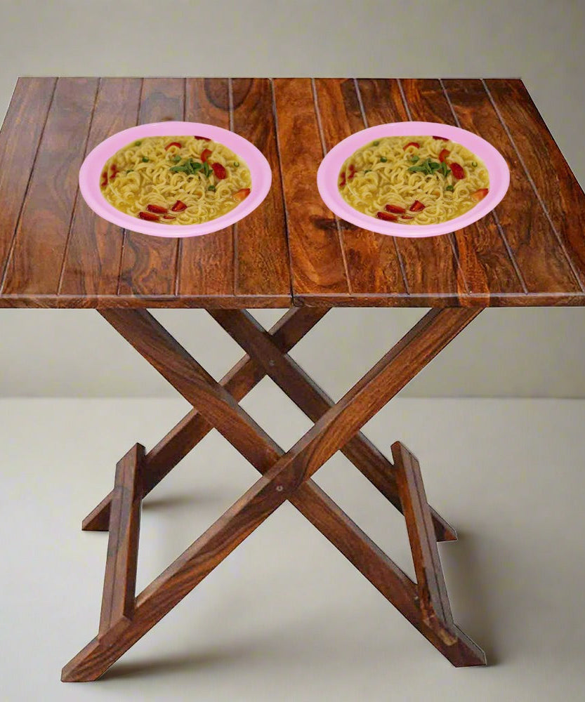 Group of six round mini soup dishes with a clean finish.