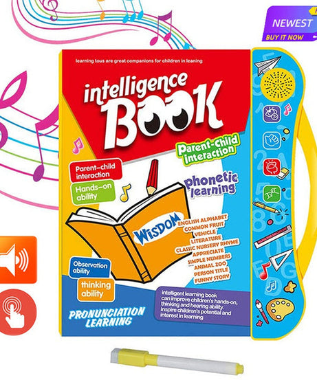 Children's educational book with numbers and letters