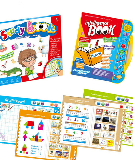 Musical learning study book with numbers and letters for kids