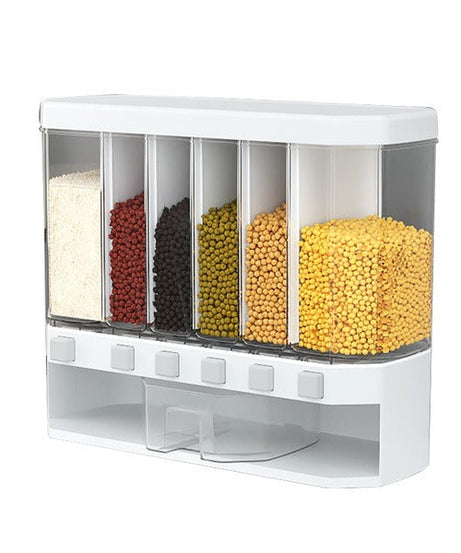 Wall-mounted cereals dispenser, kitchen grain storage