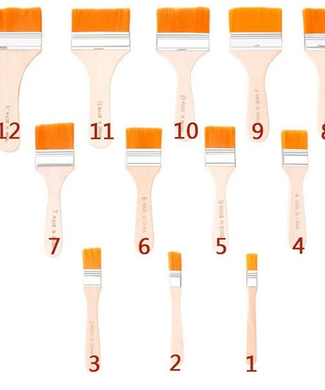 Artistic Flat Painting Brush - Set of 12