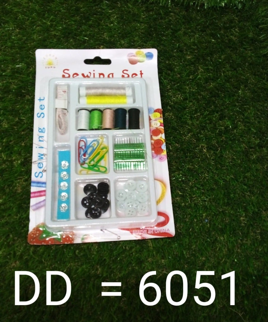 Convenient 62-piece sewing kit for all household fabric and garment repairs.