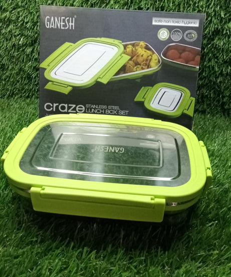 Ganesh Junior lunch pack, stainless steel, compact and practical