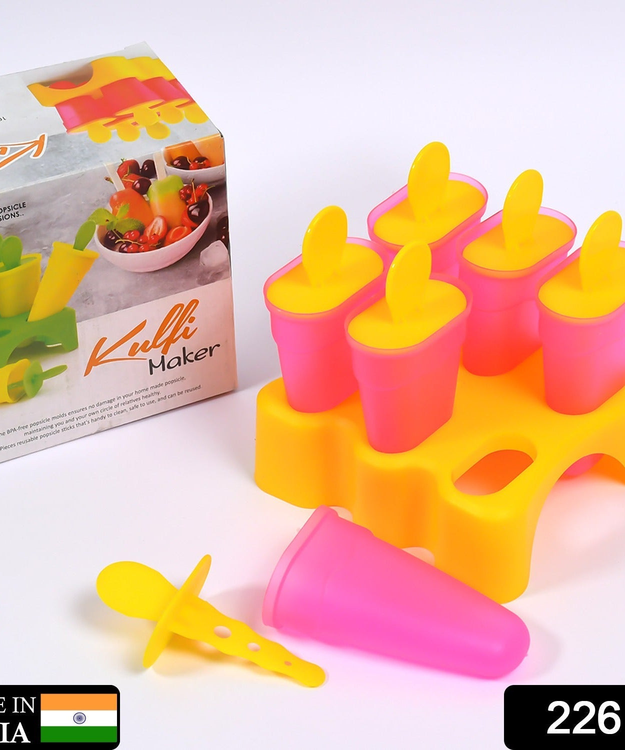 Kulfi moulds set with lids for freezer use