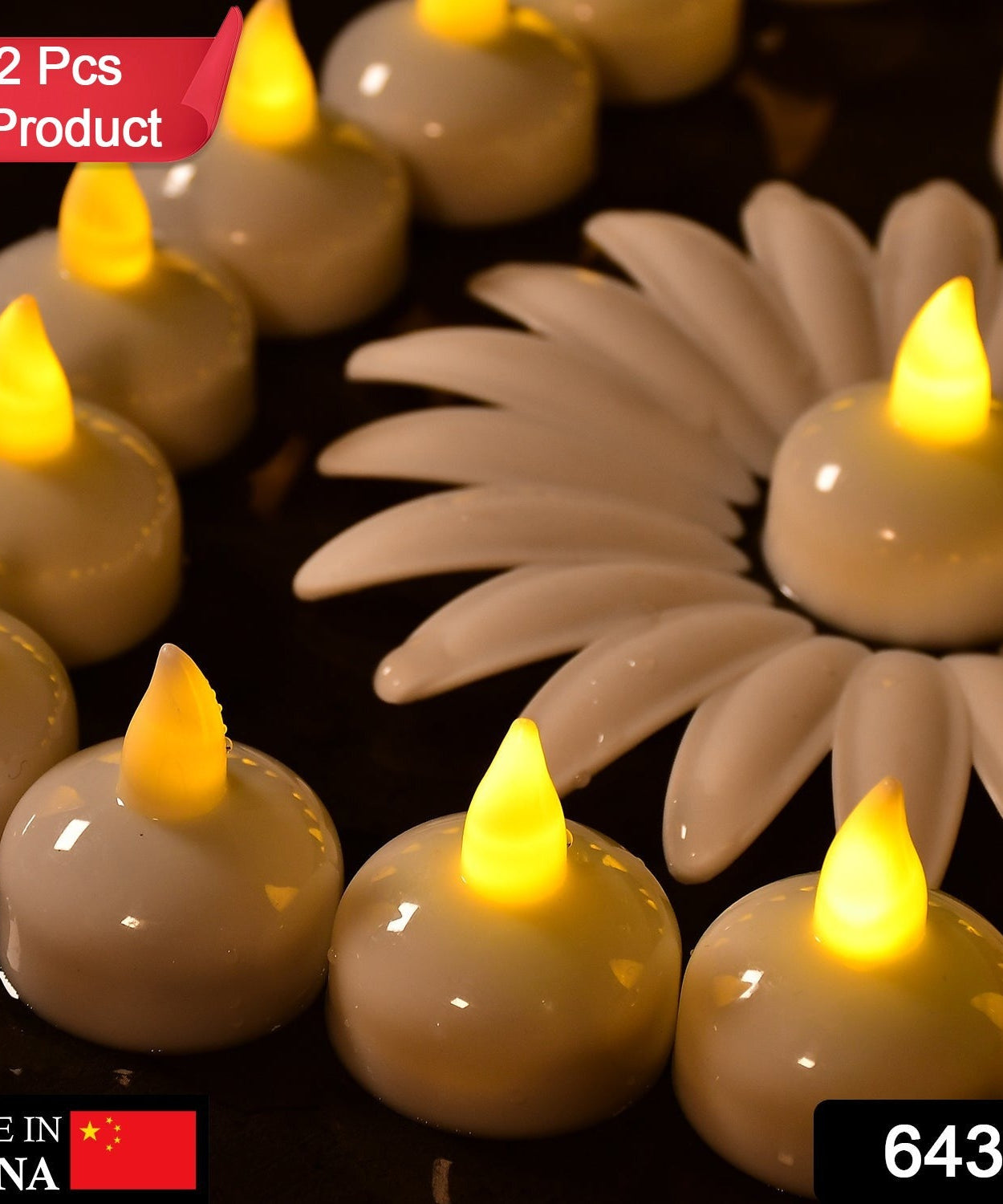 Flameless tealight candles for decor