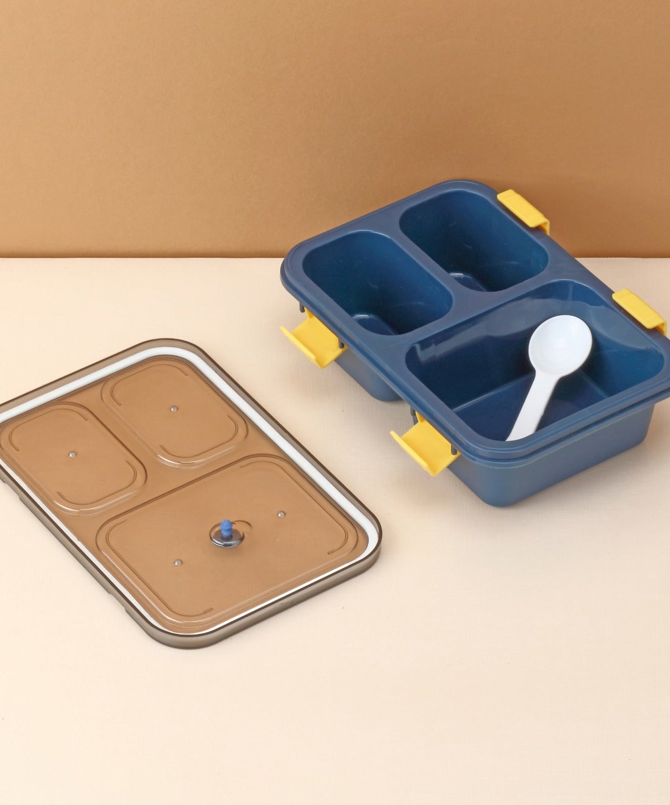 Plastic Lunch Box for Kids, Lunch Box for Kids 3 Compartment Insulated Lunch Box Tiffin Box for Boys, Girls, School & Office Men (3 Compartment Lunch Box)