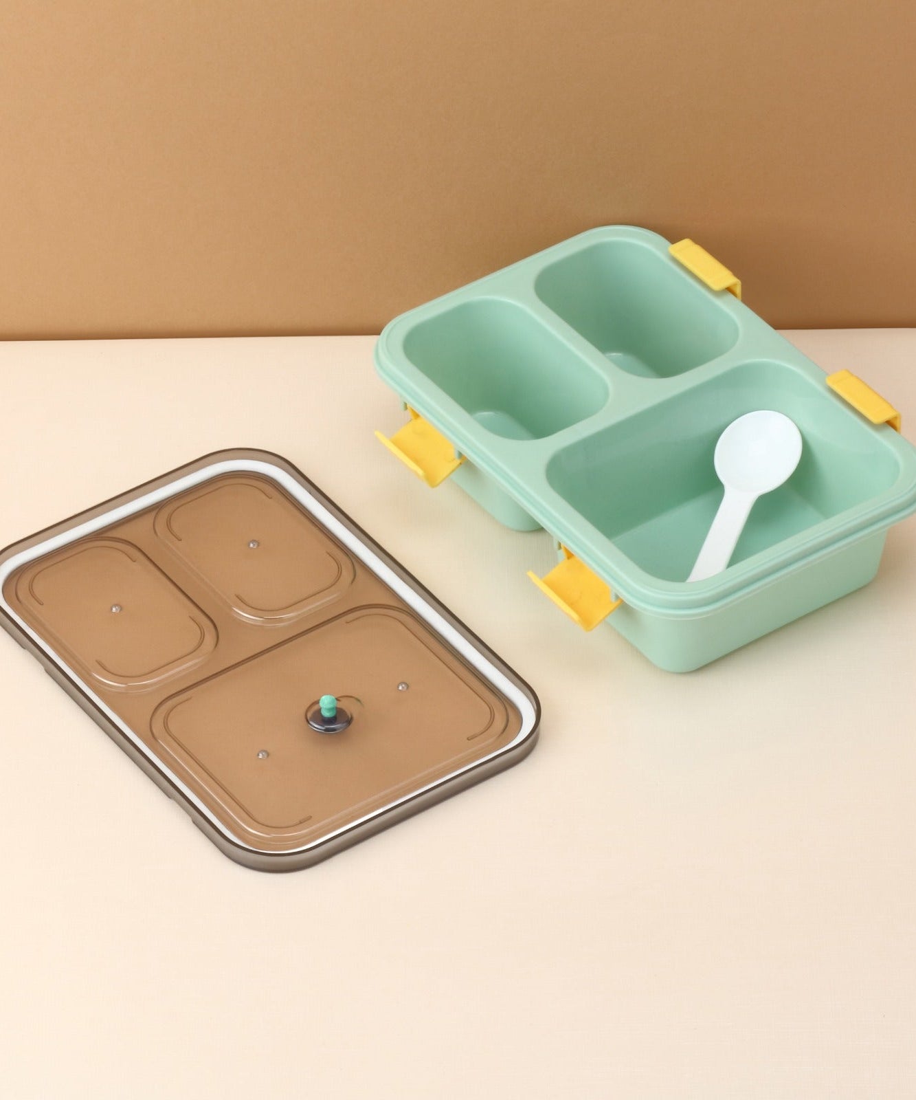 Plastic Lunch Box for Kids, Lunch Box for Kids 3 Compartment Insulated Lunch Box Tiffin Box for Boys, Girls, School & Office Men (3 Compartment Lunch Box)