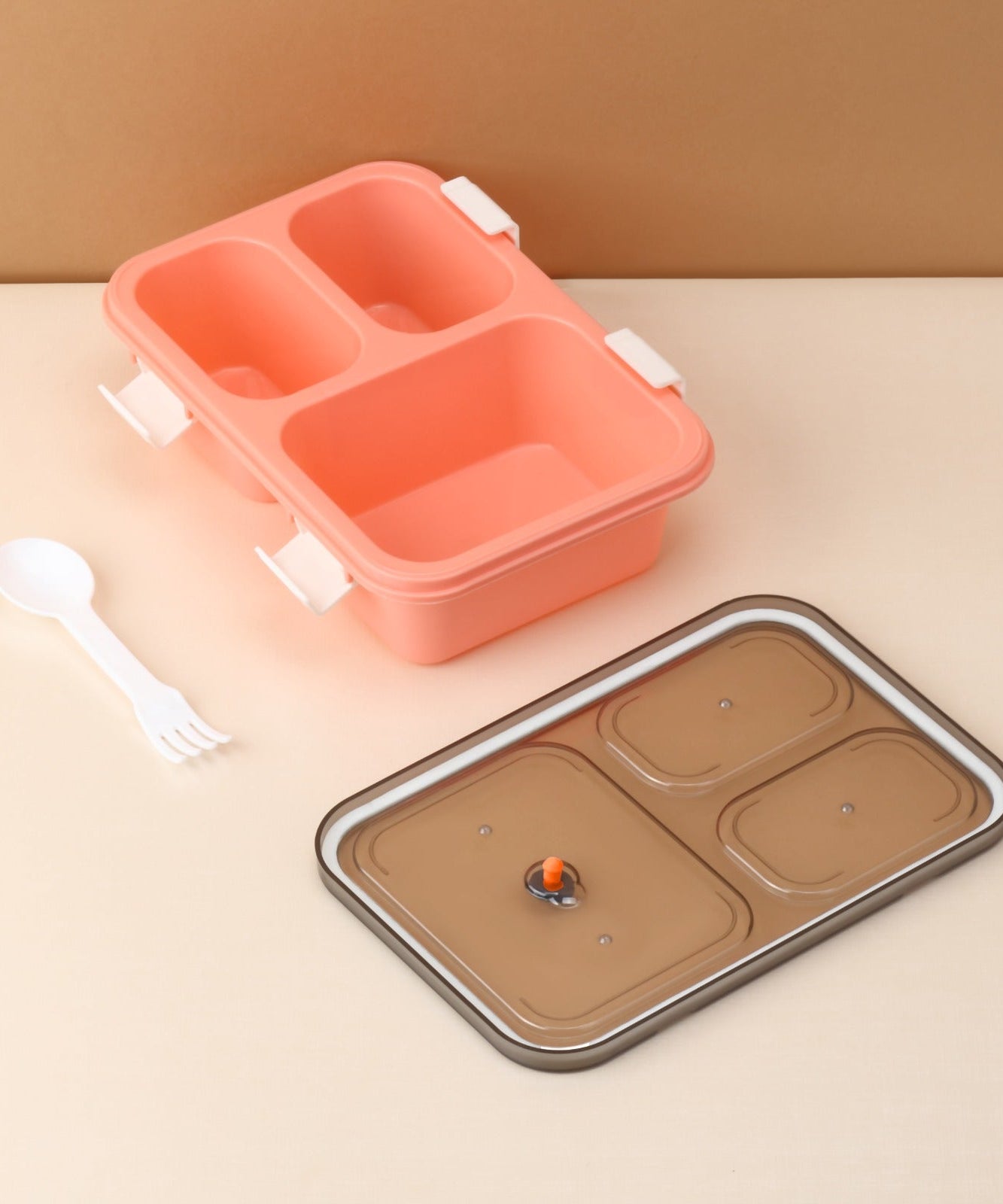 Plastic Lunch Box for Kids, Lunch Box for Kids 3 Compartment Insulated Lunch Box Tiffin Box for Boys, Girls, School & Office Men (3 Compartment Lunch Box)