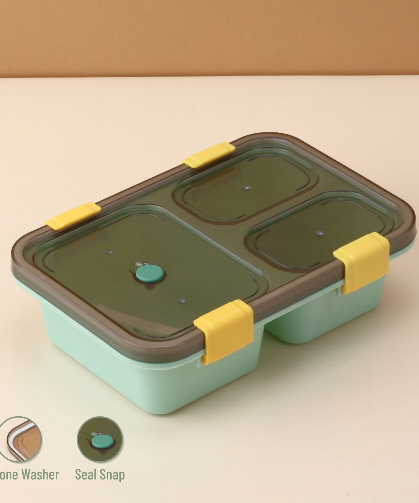 Plastic Lunch Box for Kids, Lunch Box for Kids 3 Compartment Insulated Lunch Box Tiffin Box for Boys, Girls, School & Office Men (3 Compartment Lunch Box)