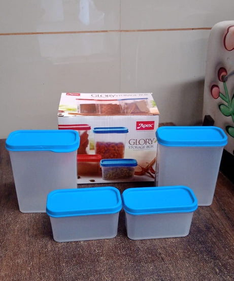 Apex Glory Plastic Storage Container Box Set (4 Pc)