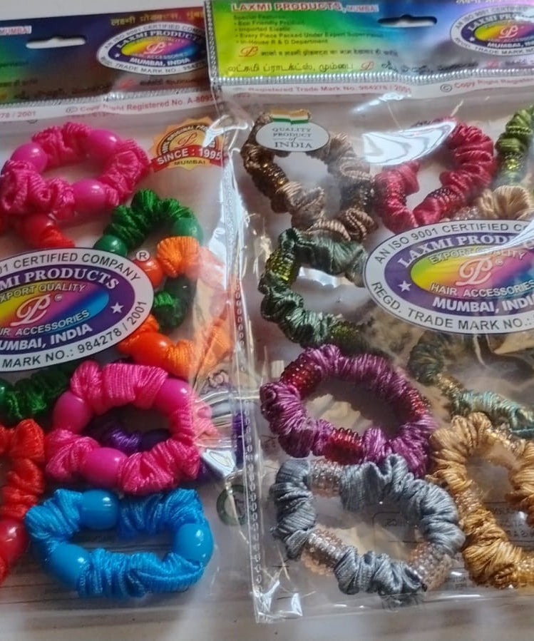 Small Hair Rubber Bands (Pack of 1 / Multicolour / Design), Hair accessories