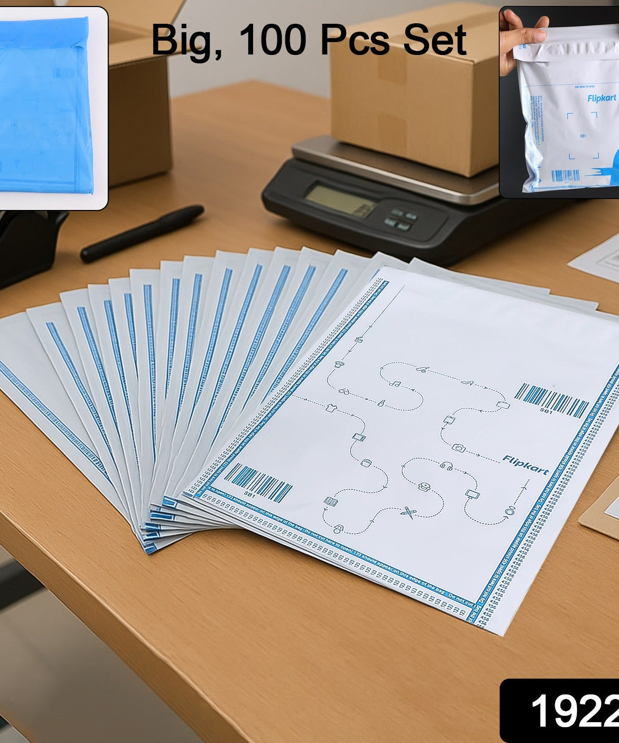 Flipkart Branded Security Courier Bags Big Size, 100 Pcs Set