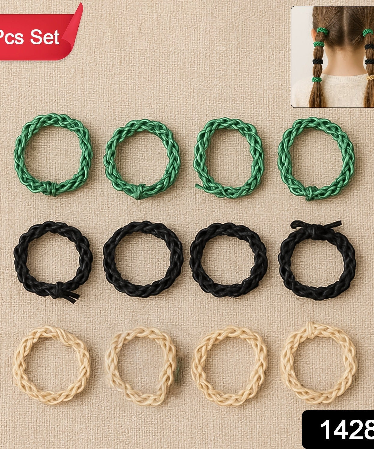 Braided Elastic Hair Bands Set