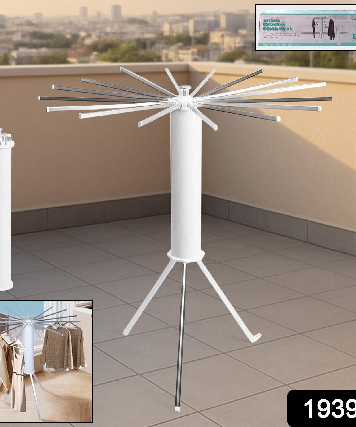 360° Rotary Foldable Clothes Dryer Stand