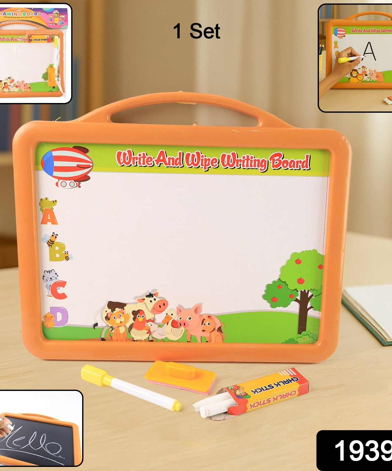 2-in-1 Reversible Drawing and Writing Board Set for Kids