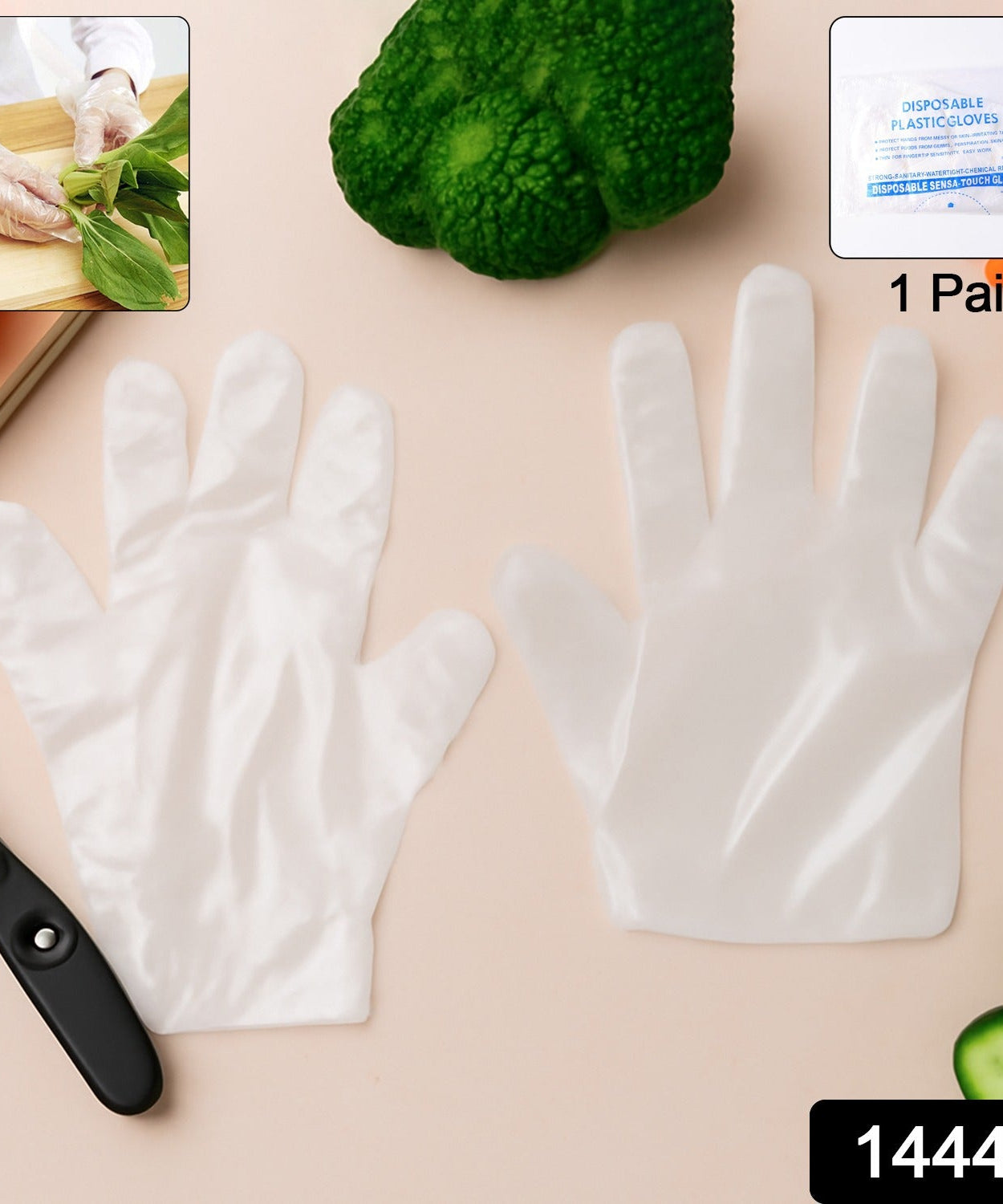 Eco-Friendly Kitchen Hand Gloves, Disposal hand gloves, Free size (100 Pc)