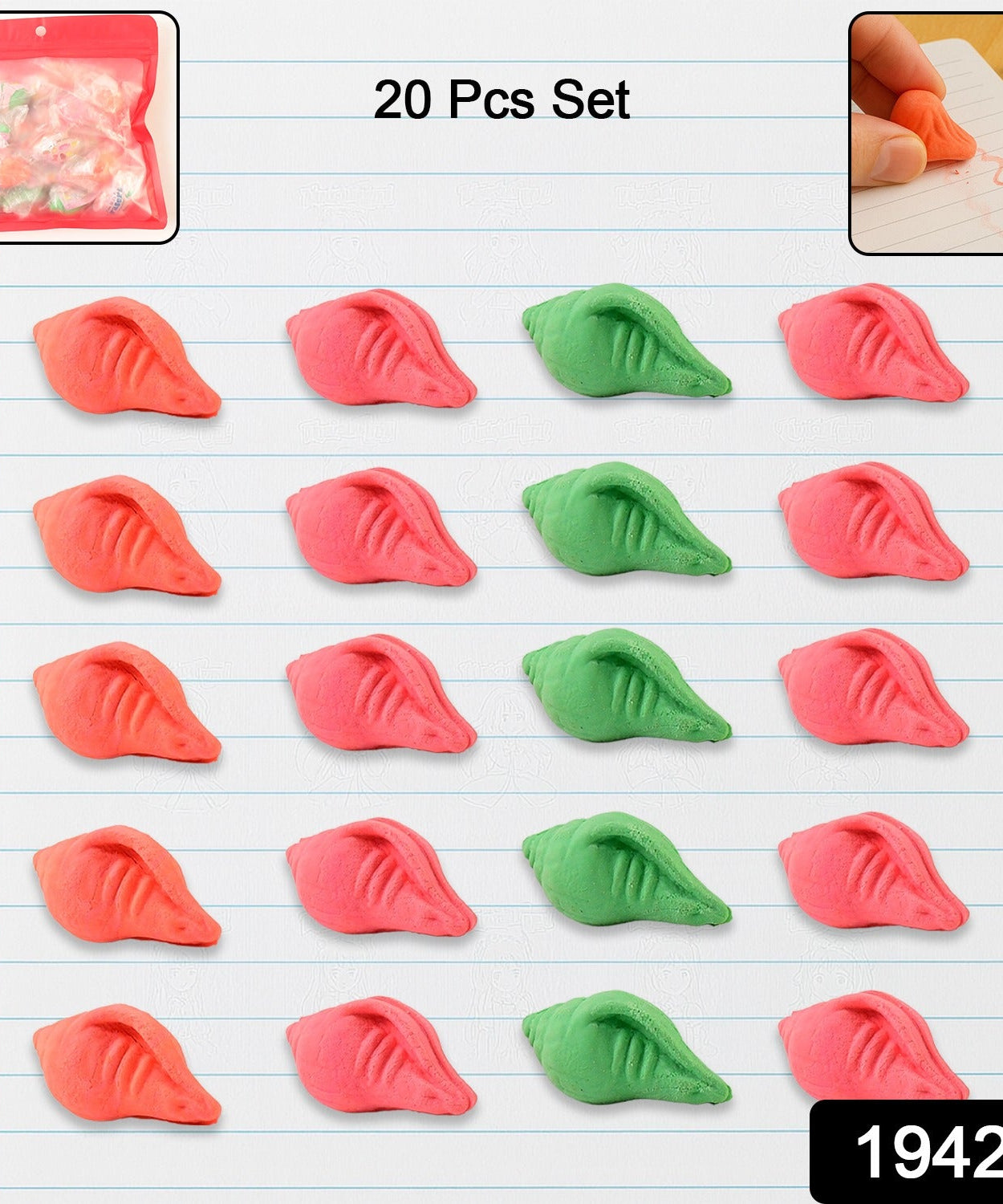 Decorative Shankh Design Rubber Eraser