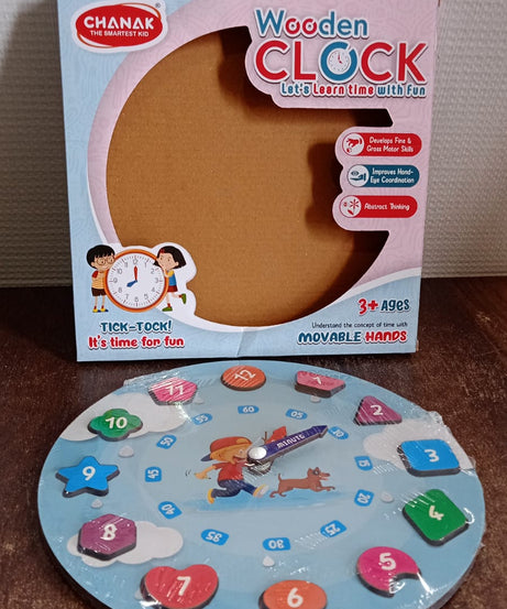 Aditi Wooden Educational Learning Clock Toy with Movable Hands