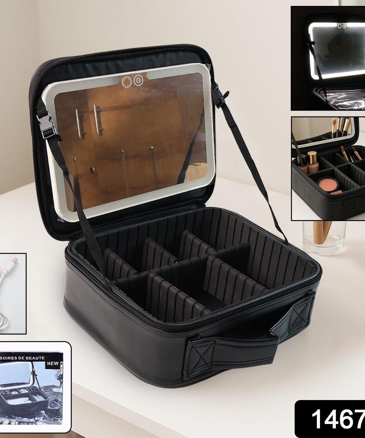 Travel Makeup Case with Lighted Mirror
