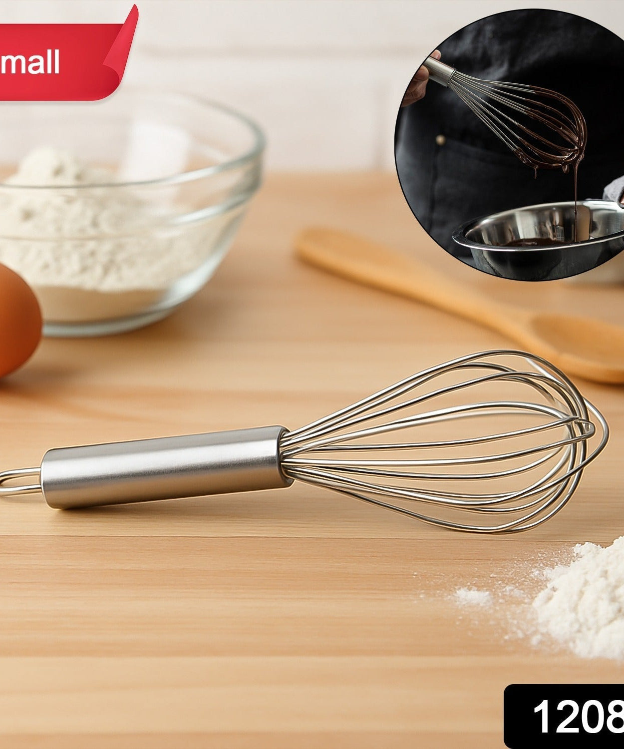 Compact Stainless Steel Kitchen Balloon Whisk