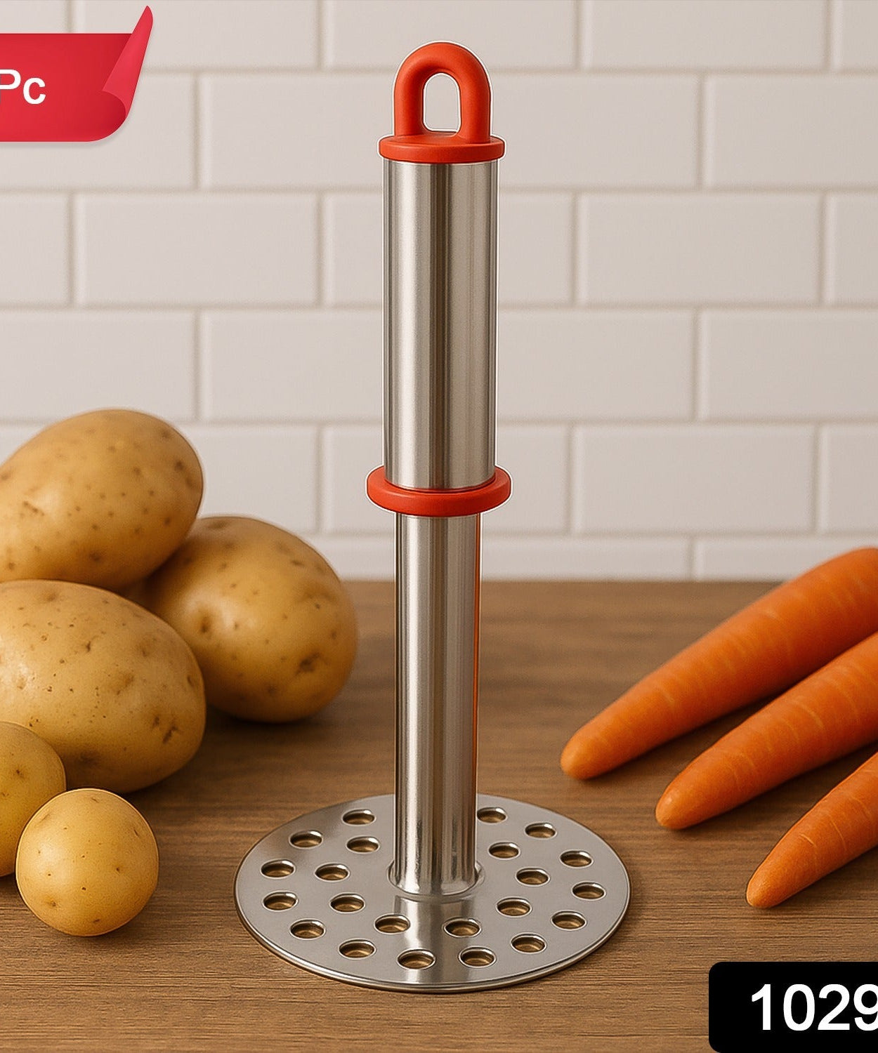Stainless Steel Potato Masher with Ergonomic Handle (17cm / 1 Pc)