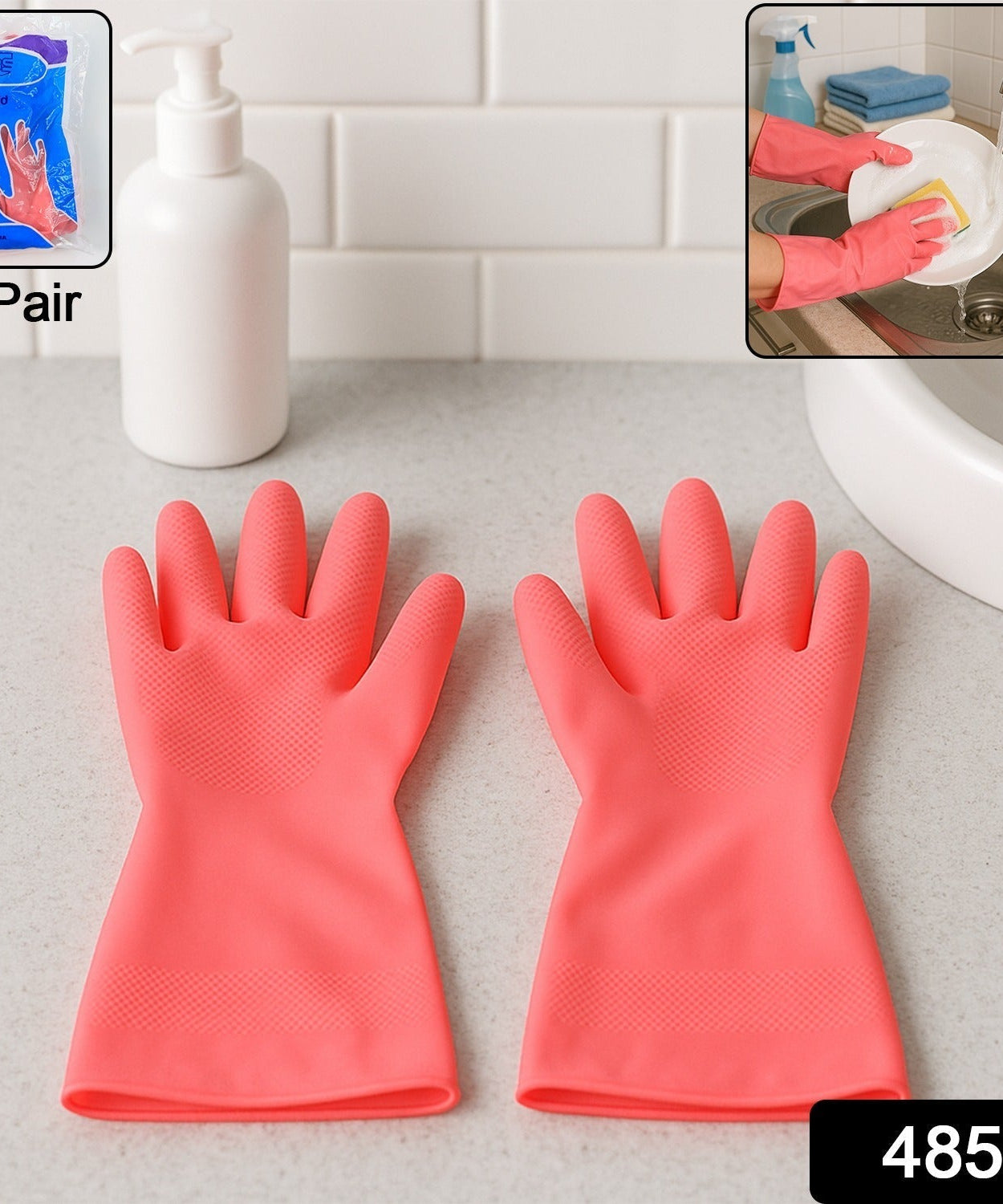 Durable Waterproof Cleaning Gloves for Home Use