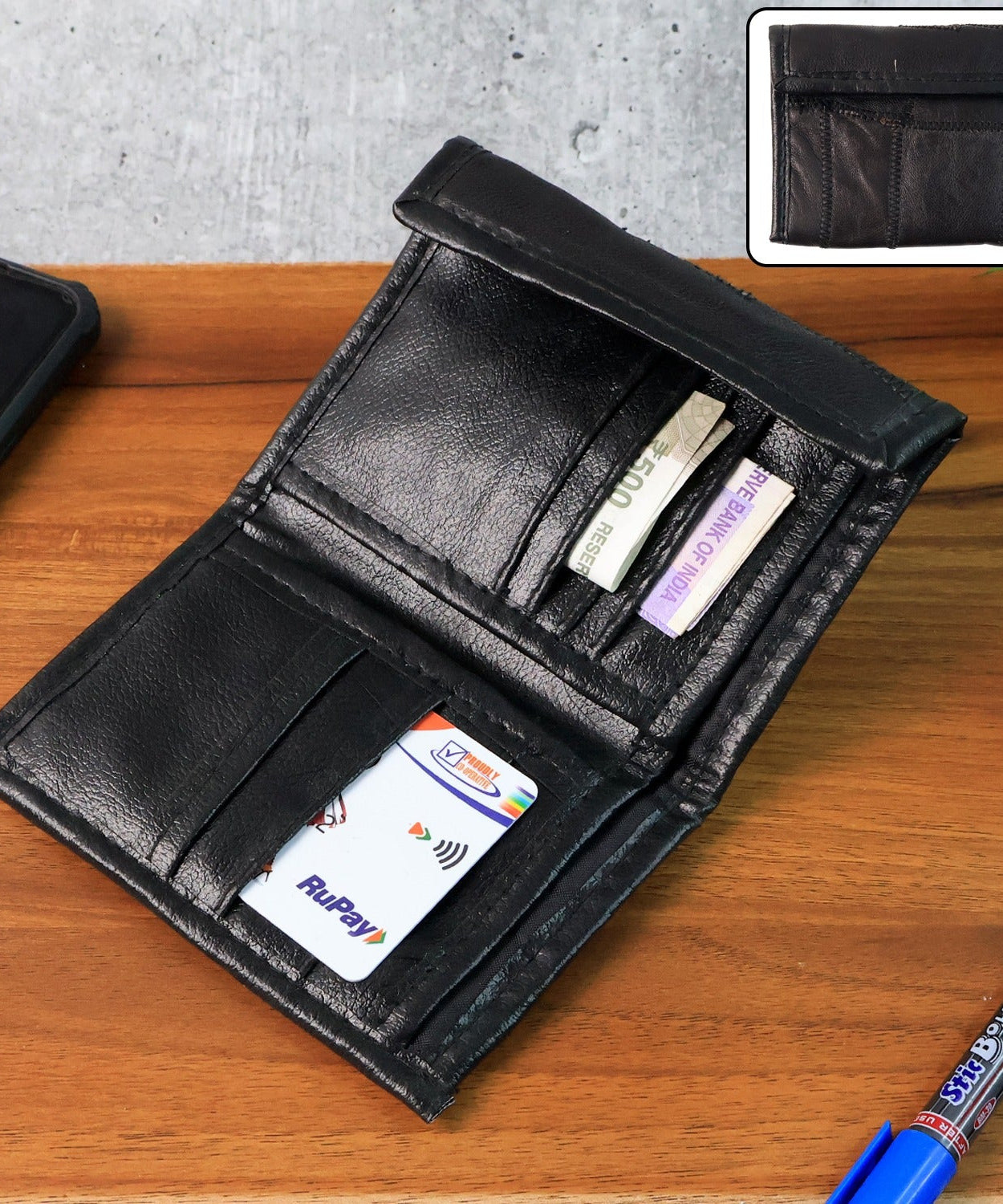 Premium Genuine Leather Bi-Fold Wallet