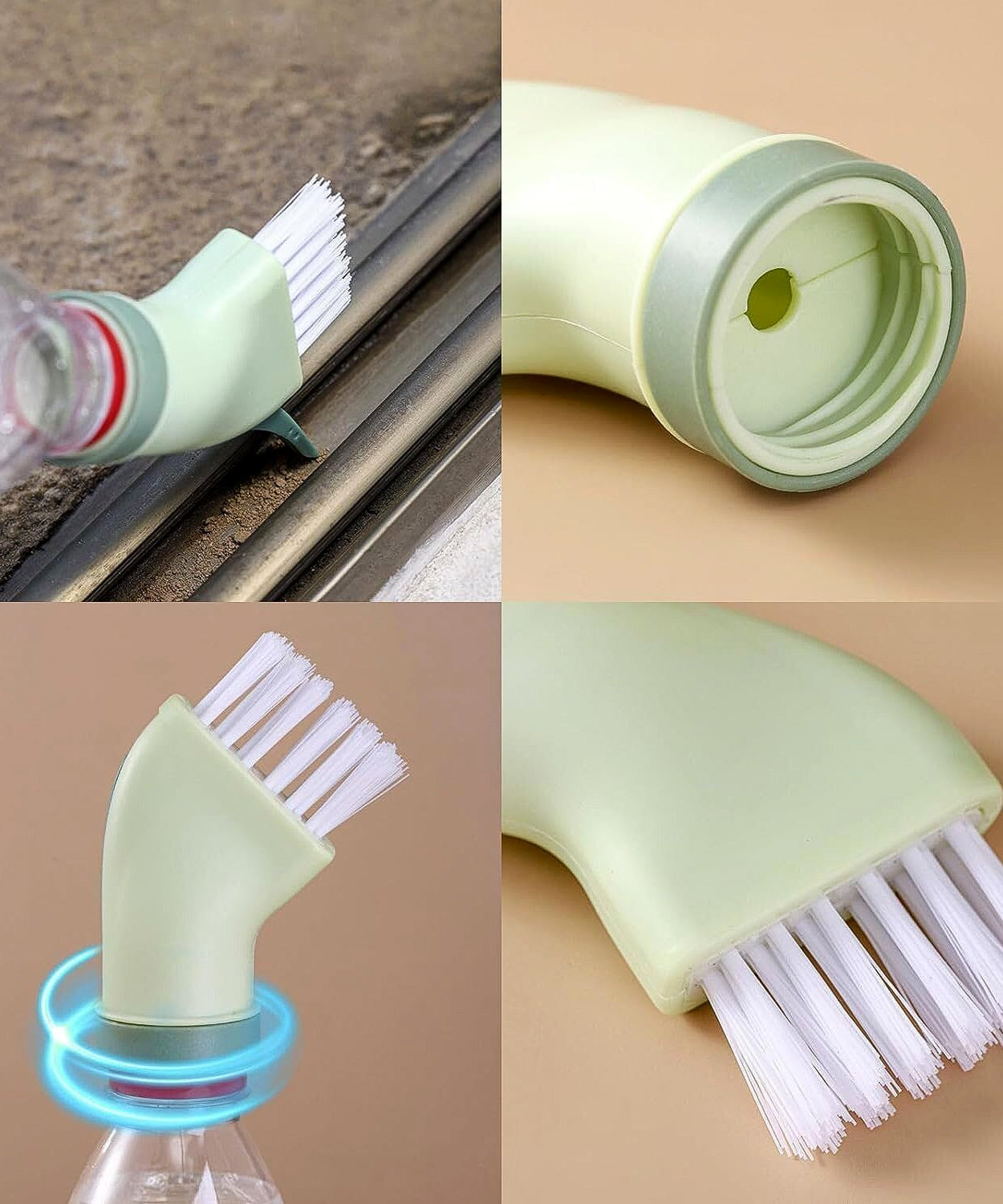 Multipurpose Bottle-Connectable Cleaning Brush with Built-In Scraper (1 Pc)