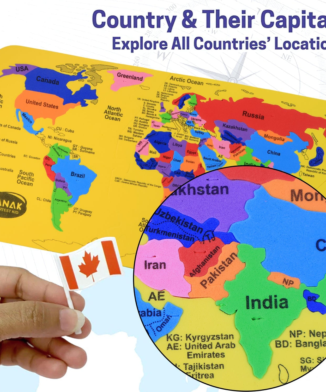 Aditi Mapster World Map EVA Foam Puzzle Set