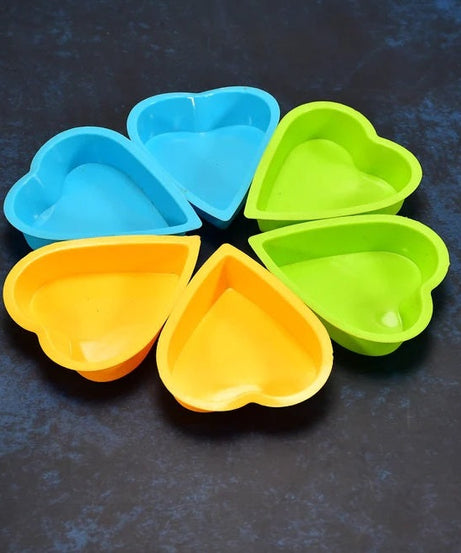 Heart-shaped silicone mold pack of 6
