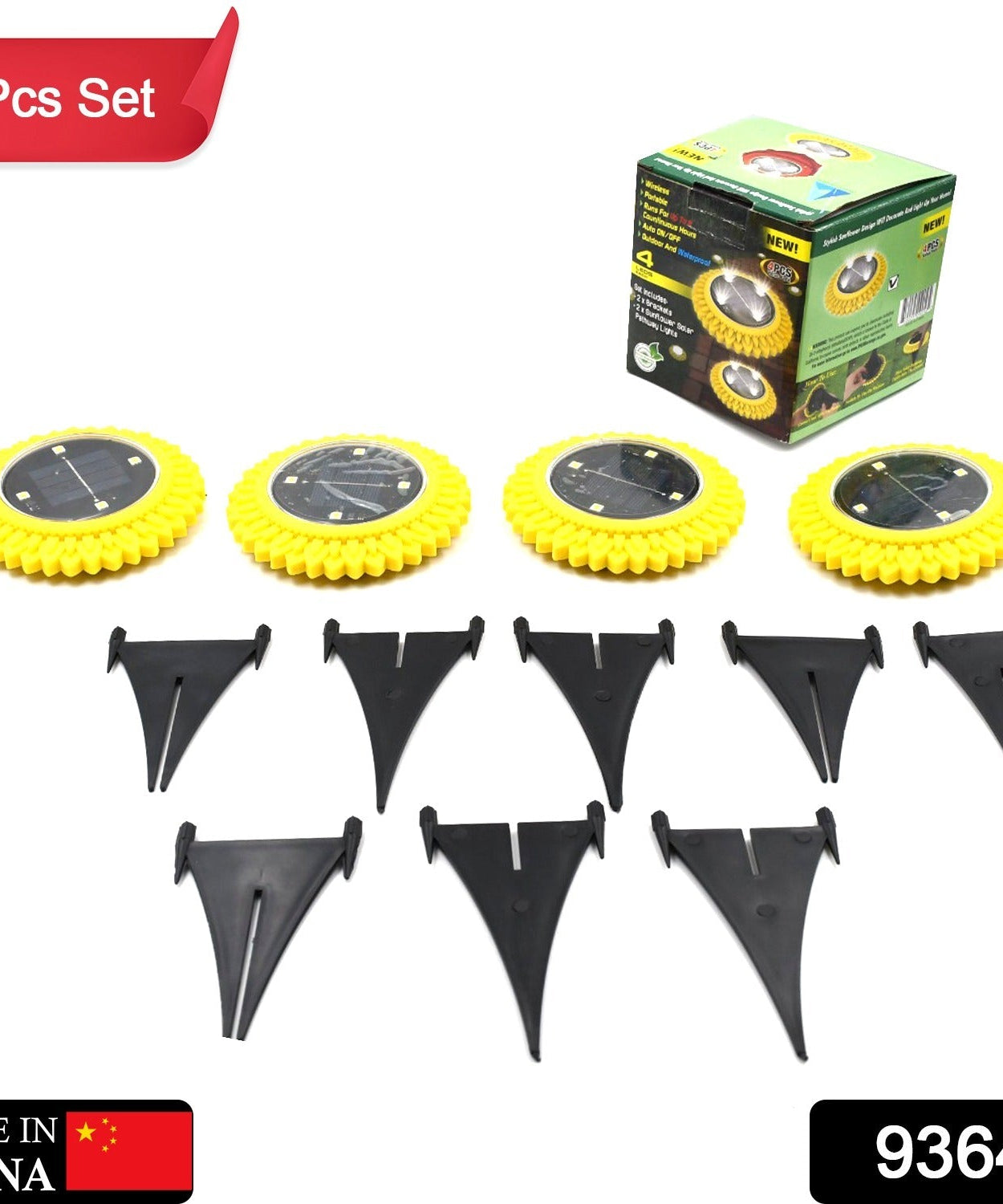 4 Pack Solar Ground Lights, LED Solar Powered Disk Lights Outdoor Waterproof Garden Landscape Lighting for Yard Deck Lawn Pathway Walkway Balcony Decoration