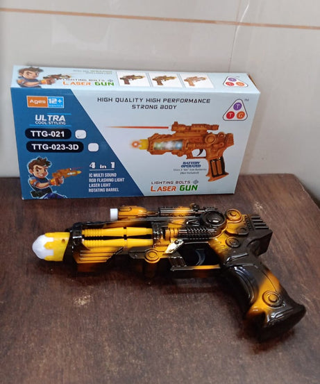 TTG LED Laser Gun Toy – Battery Operated Space Blaster with Flashing Lights & Sound (1 Set)