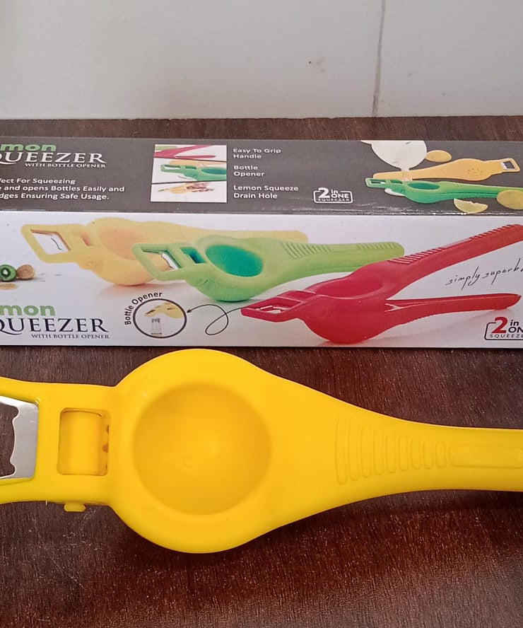 Kitchen 2 in 1 Unbreakable Lemon Squeezer and Bottle Opener (1 Pc)