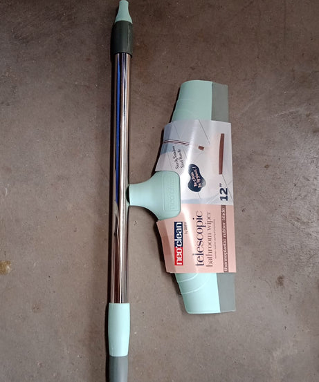 Ganesh 30 cm telescopic bathroom wiper, shown from different perspectives.