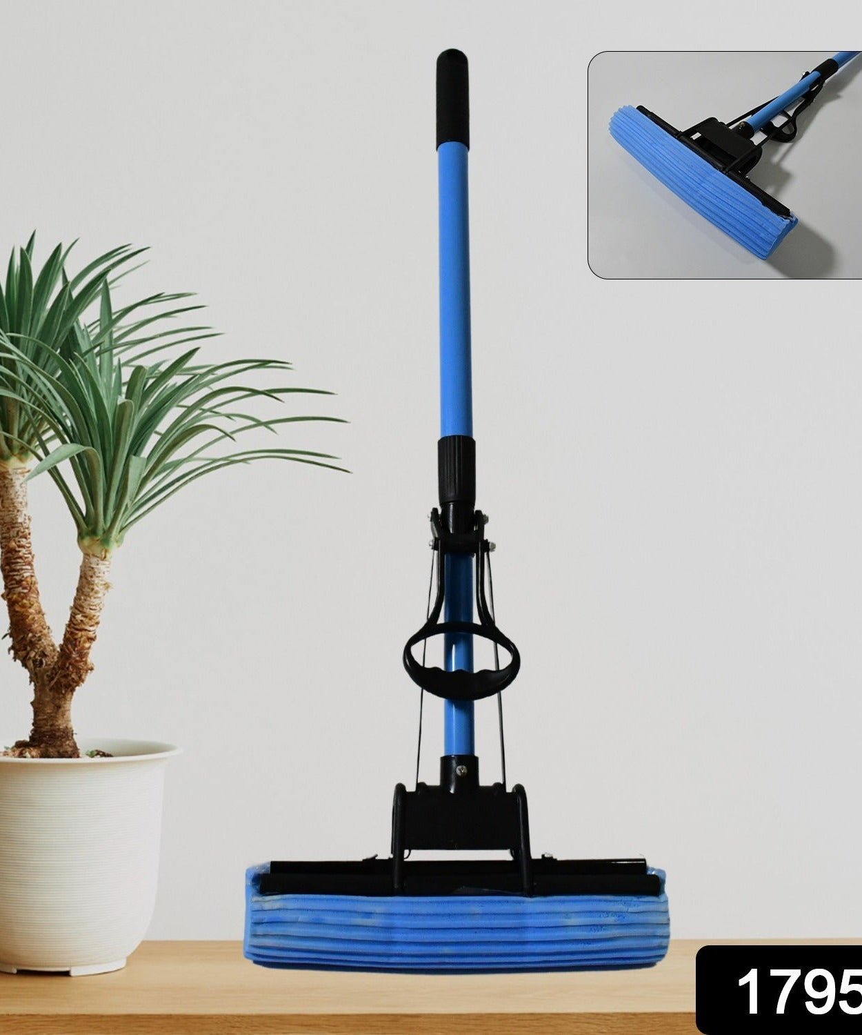 Floor Cleaning Squeeze Mop with Adjustable Telescopic Handle Squeegee Absorber Sponge Cleaner Pocha for Home Kitchen Bathroom (1 Pc)