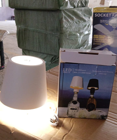 USB Rechargeable LED Bottle Lamp – 3 Color Dimmable Wireless Table Light for Home & Bar (1 Pc)