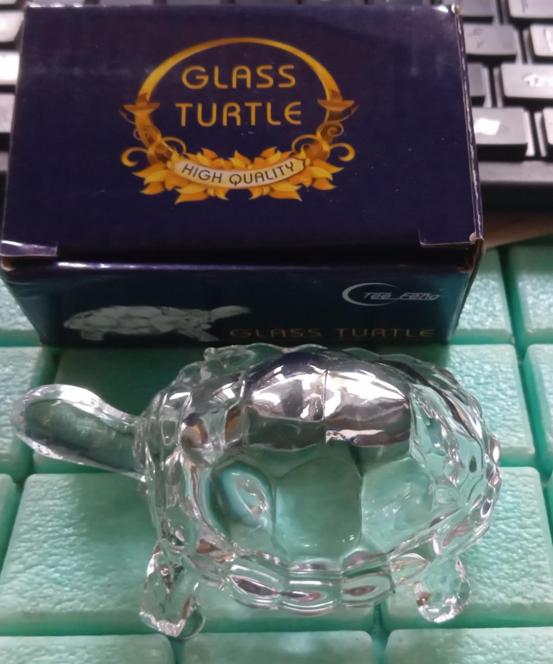 Crystal turtle-tortoise for enhancing positivity in home