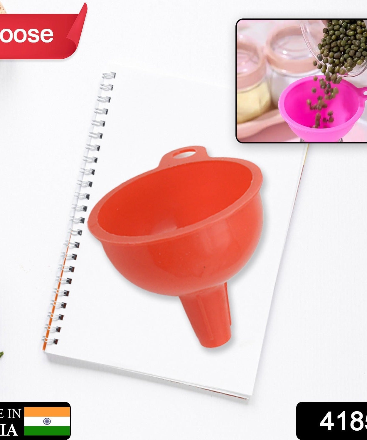 Flexible food-grade silicone funnel for easy pouring