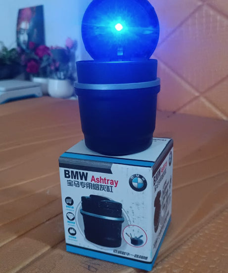 Portable Car Ashtray with Lid and Blue LED Light (1 Pc / With Color Box)