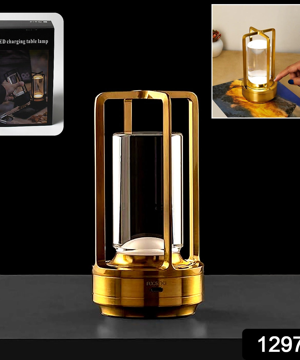 Crystal Lantern Lamp, Crystal Lantern Table Lamp, 3 Colors Rechargeable Cordless Led Lights for Restaurant / Bedroom Lights (1 Pc)