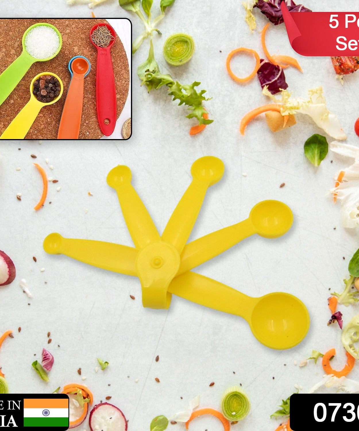 Plastic measuring spoons set of 5