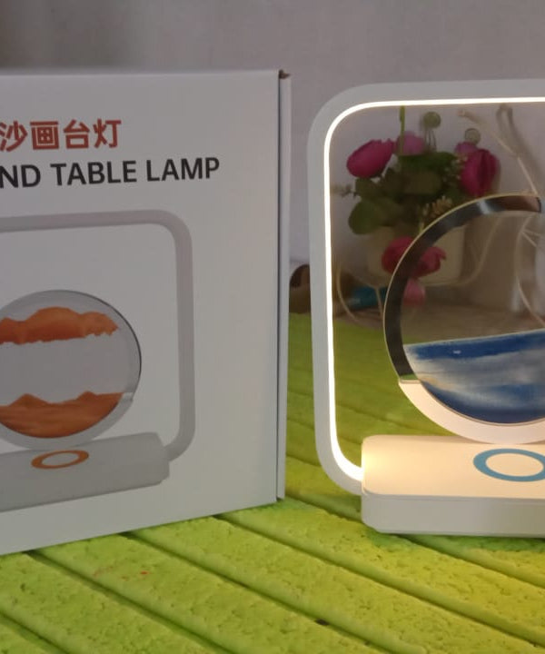 13477 3D Wireless Charging LED Light USB Quicksand Painting Lamp for Bedroom