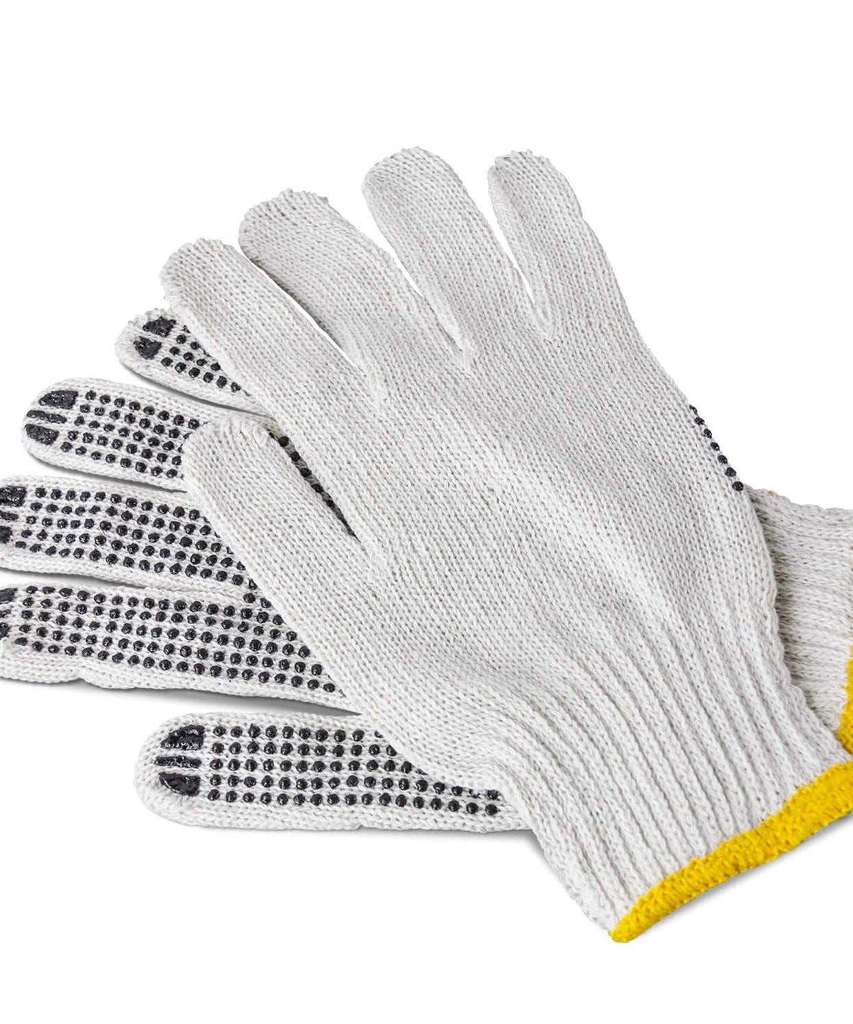 Unisex raw white cotton hand gloves, comfortable and protective.