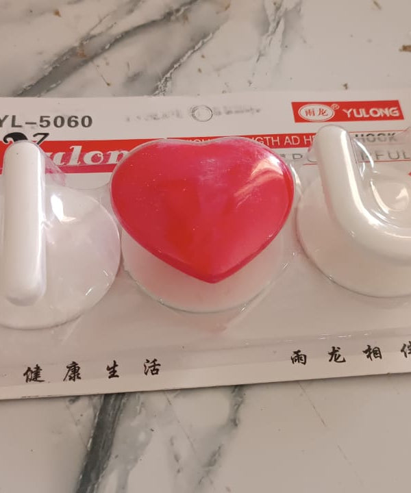 Adhesive Wall Hook Set  For KItchen, Bathroom & Home (3pc)