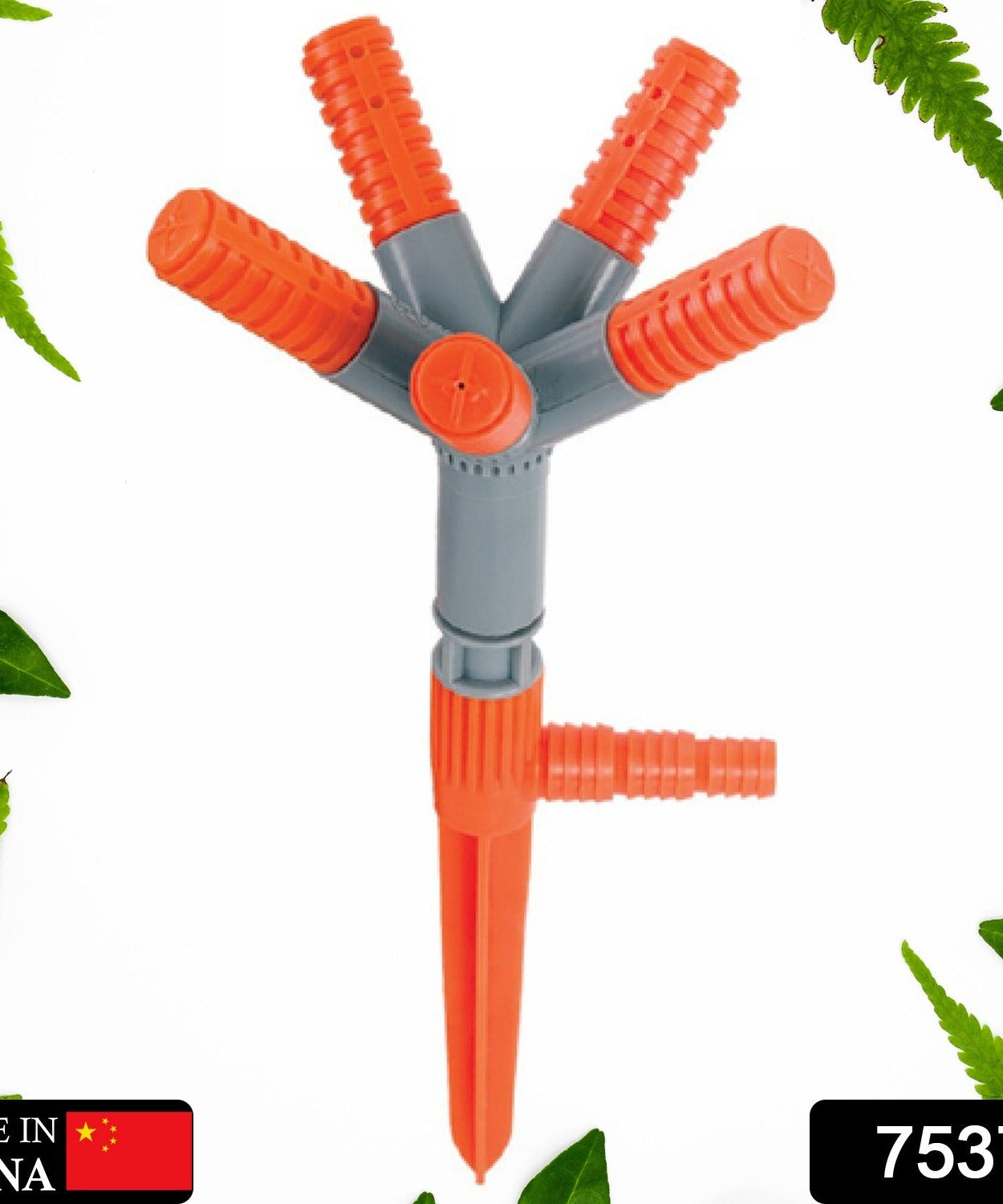 Garden Sprinkler 360° Rotating Adjustable Round 5 Arm Lawn Water Sprinkler for Watering Garden Plants / Pipe Hose Irrigation Yard Water Sprayer