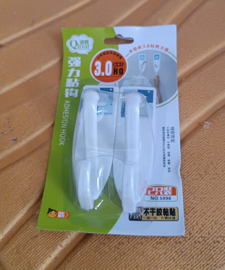 Multipurpose Wall Hooks: Strong & Self-Adhesive for Bathroom, Kitchen, Office ( Mix Design )