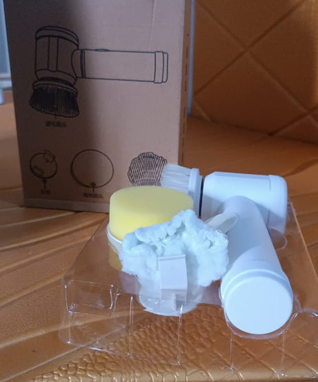 Portable Electric Cleaning Brush with 3 Replaceable Brush Heads (5 In 1)