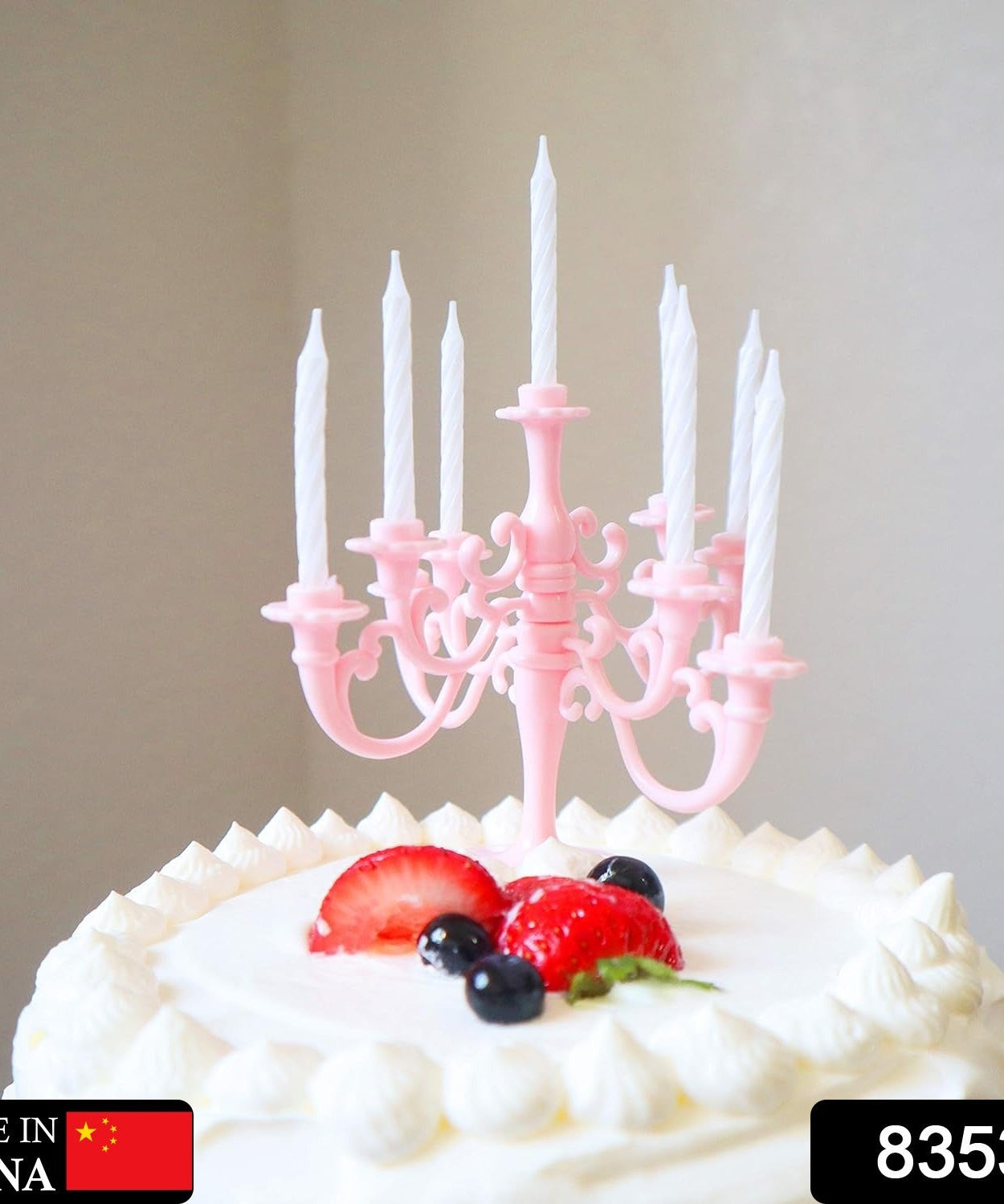 Luxury birthday candle set with cake toppers and holders