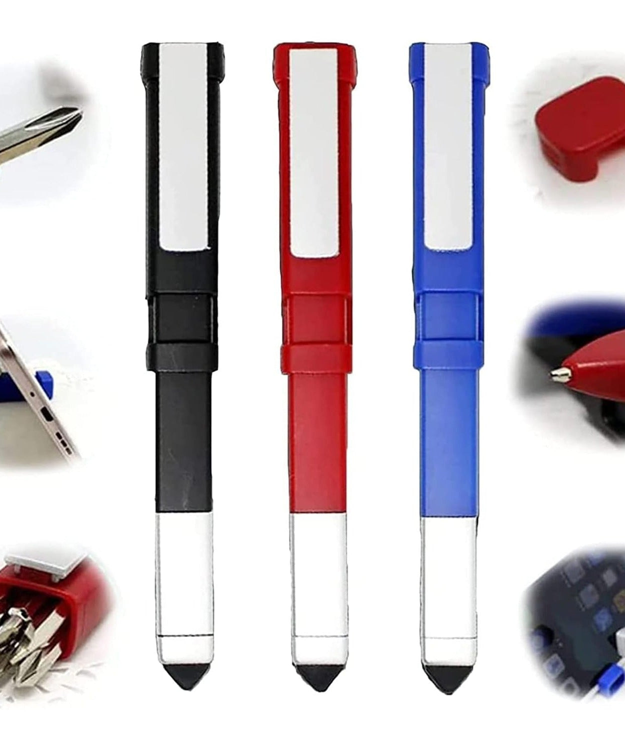 Versatile pen with screwdriver and stylus functions.