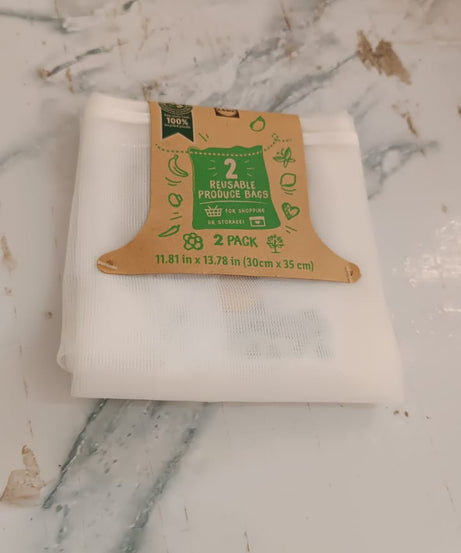 Reusable Transparent Drawstring Mesh Storage Bag (1 Pc)